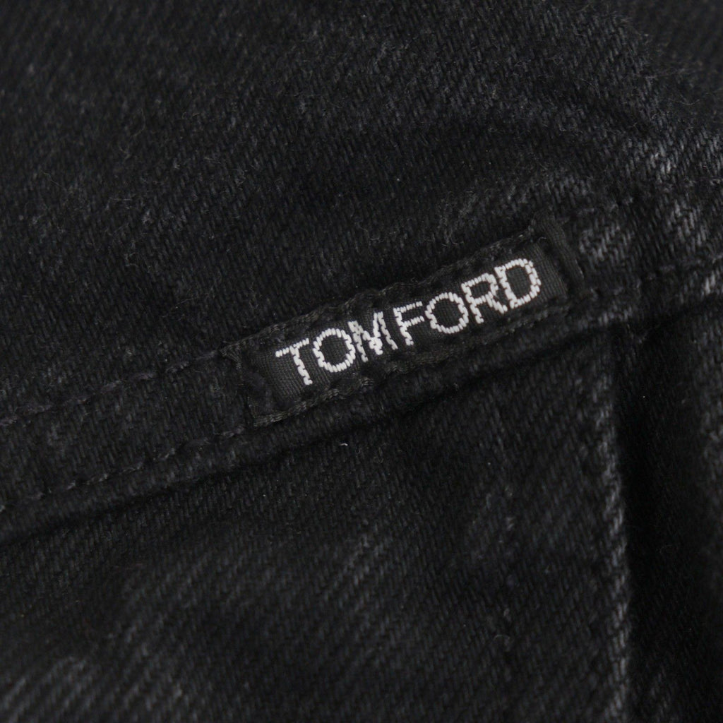 TOM FORD DJI001 Denim Jacket with Leather Patch / Black Size XL