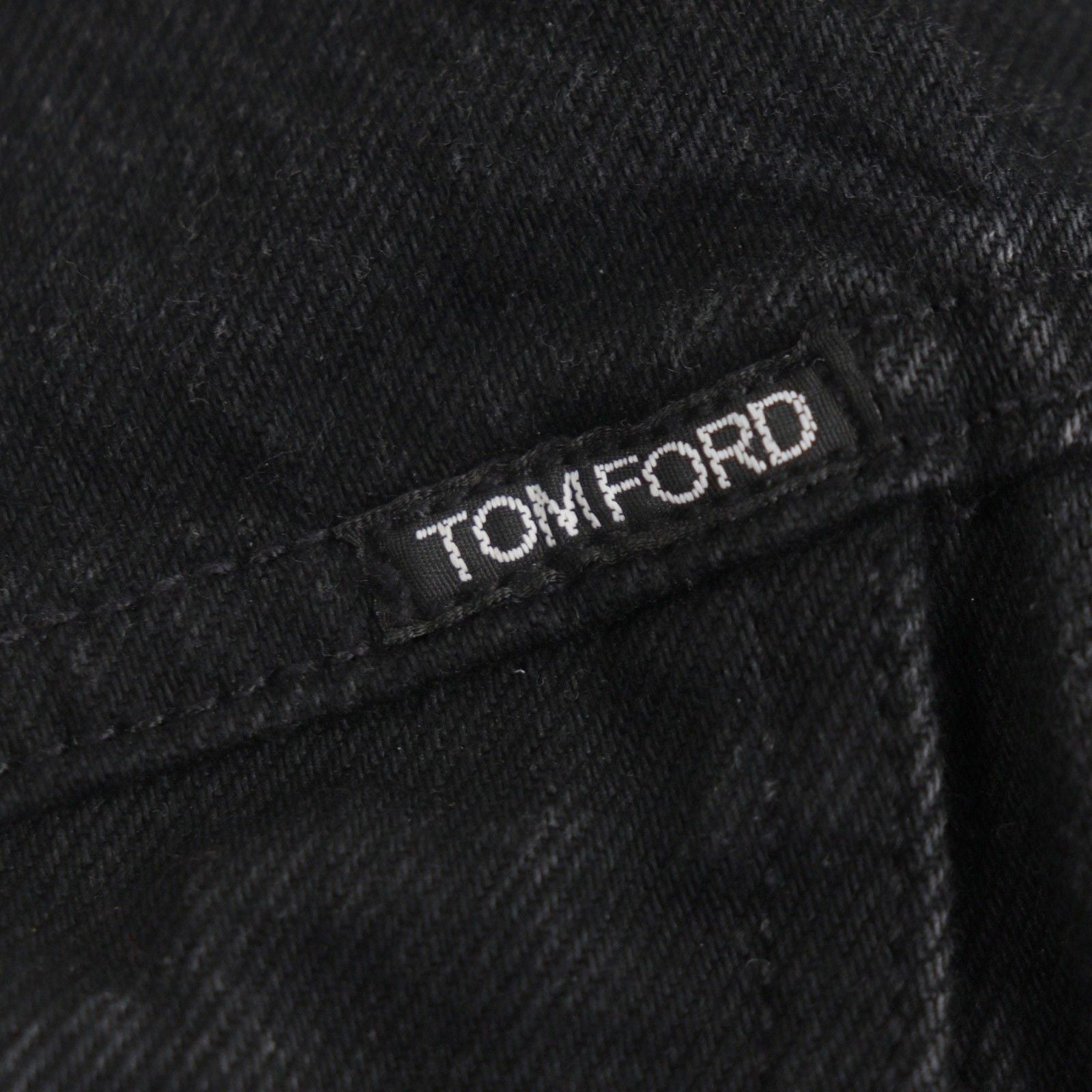 TOM FORD DJI001 Denim Jacket with Leather Patch / Black Size XL