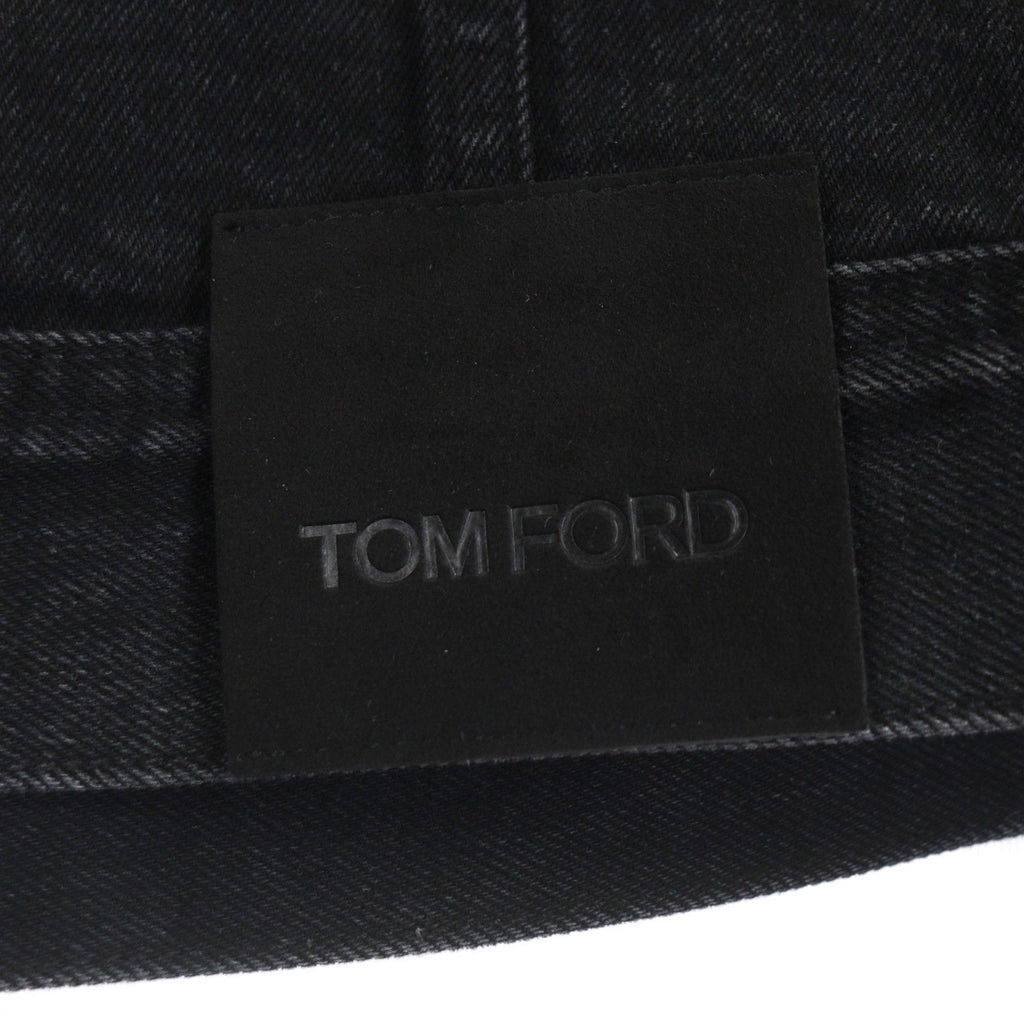 TOM FORD DJI001 Denim Jacket with Leather Patch / Black Size XL