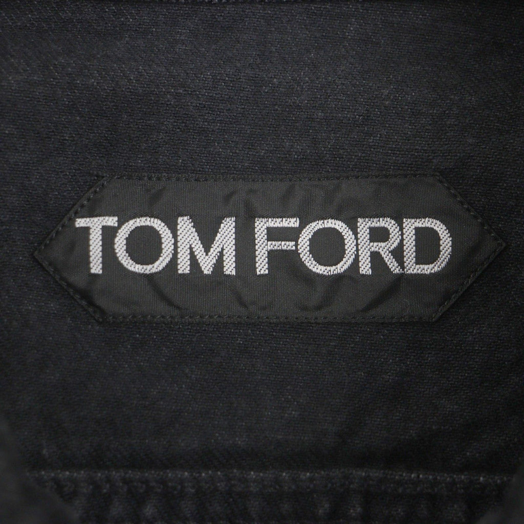 TOM FORD DJI001 Denim Jacket with Leather Patch / Black Size XL