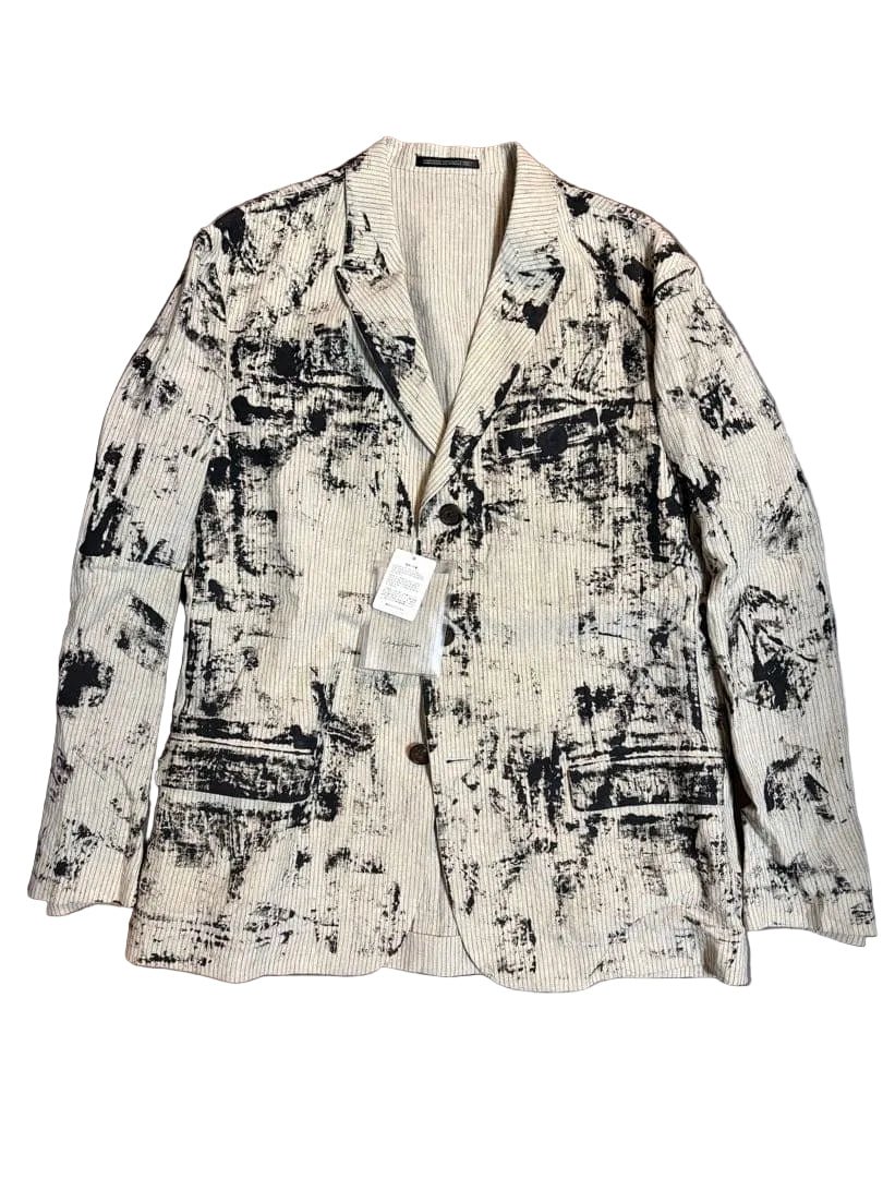 Yohji Yamamoto HOMME 15SS LOOK 36 Stray Cat Linen Jacket Size 4 — New & Unworn