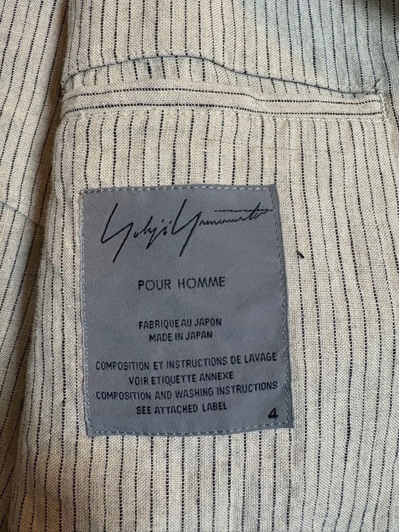 Yohji Yamamoto HOMME 15SS LOOK 36 Stray Cat Linen Jacket Size 4 — New & Unworn