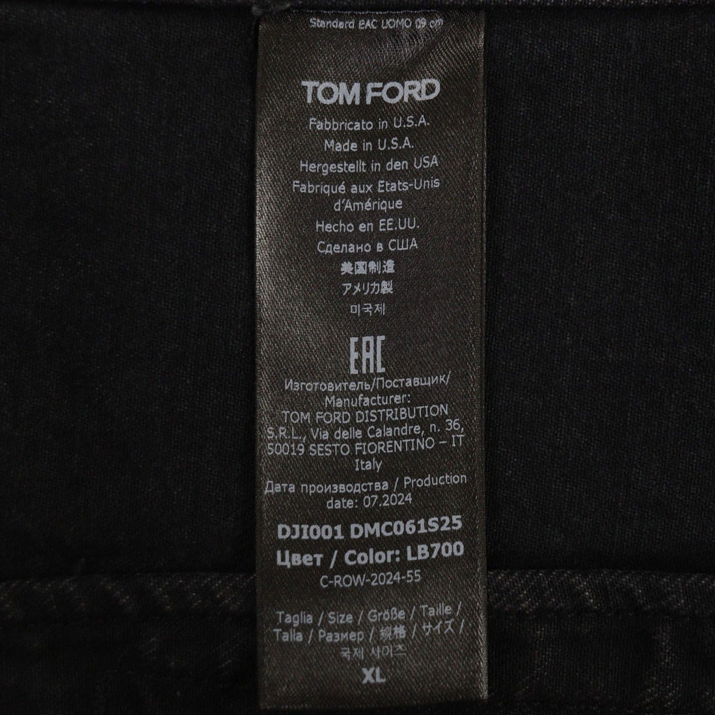 TOM FORD DJI001 Denim Jacket with Leather Patch / Black Size XL