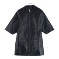 Rick Owens 16SS Half Sleeve Leather Jacket Black RR16S3700-LCW Size 48