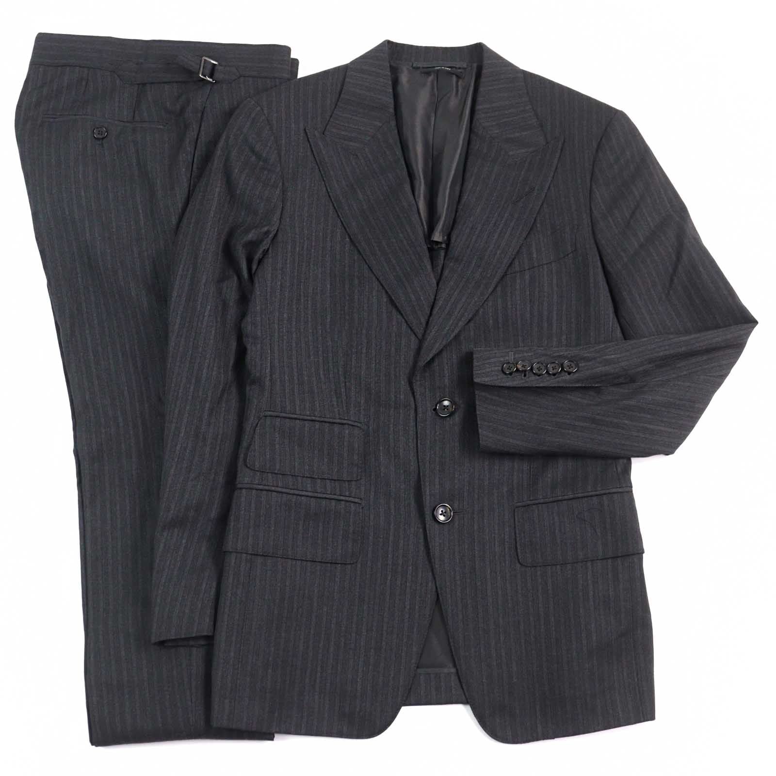 TOM FORD 24DL4W Windsor Stripe Peaked Lapel Single Suit Size 44