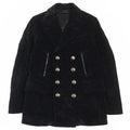 TOM FORD TFO719 Corduroy Leather-Trim Peaked Lapel Gold Button Double-Breasted Peacoat Size 46