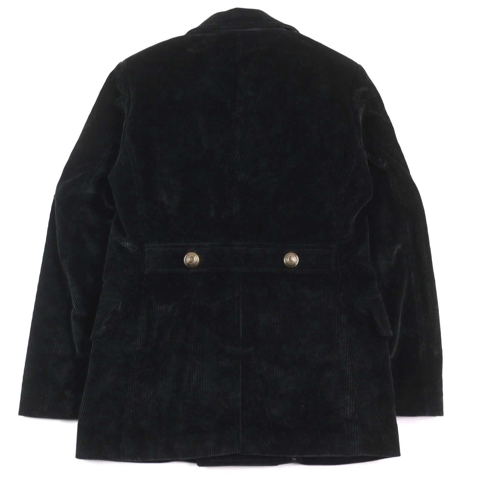 TOM FORD TFO719 Corduroy Leather-Trim Peaked Lapel Gold Button Double-Breasted Peacoat Size 46