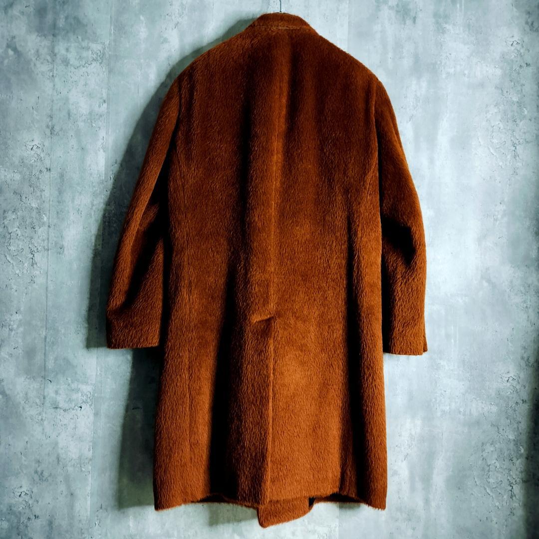 RAF SIMONS 22-23AW Alpaca Shaggy Double-Breasted Chester Coat Size 46