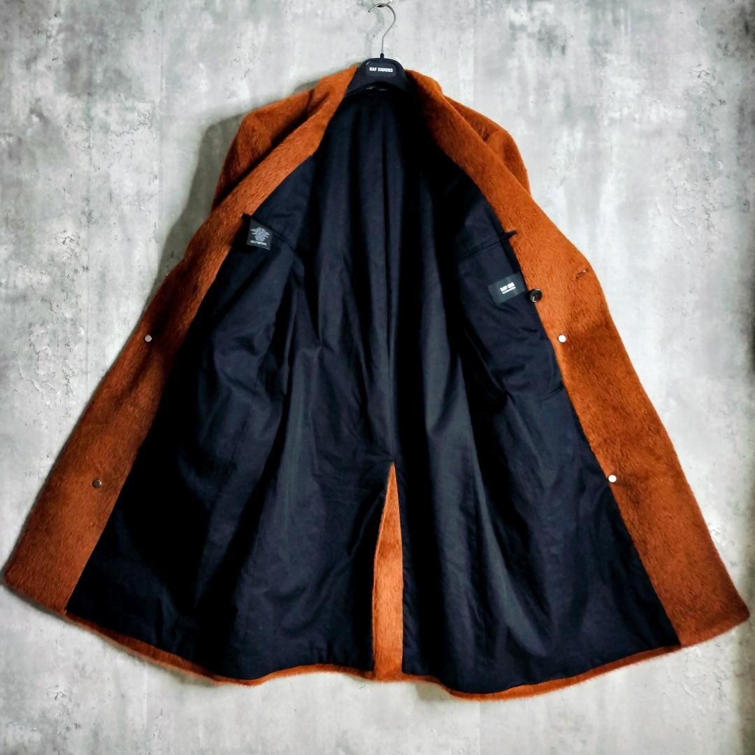 RAF SIMONS 22-23AW Alpaca Shaggy Double-Breasted Chester Coat Size 46