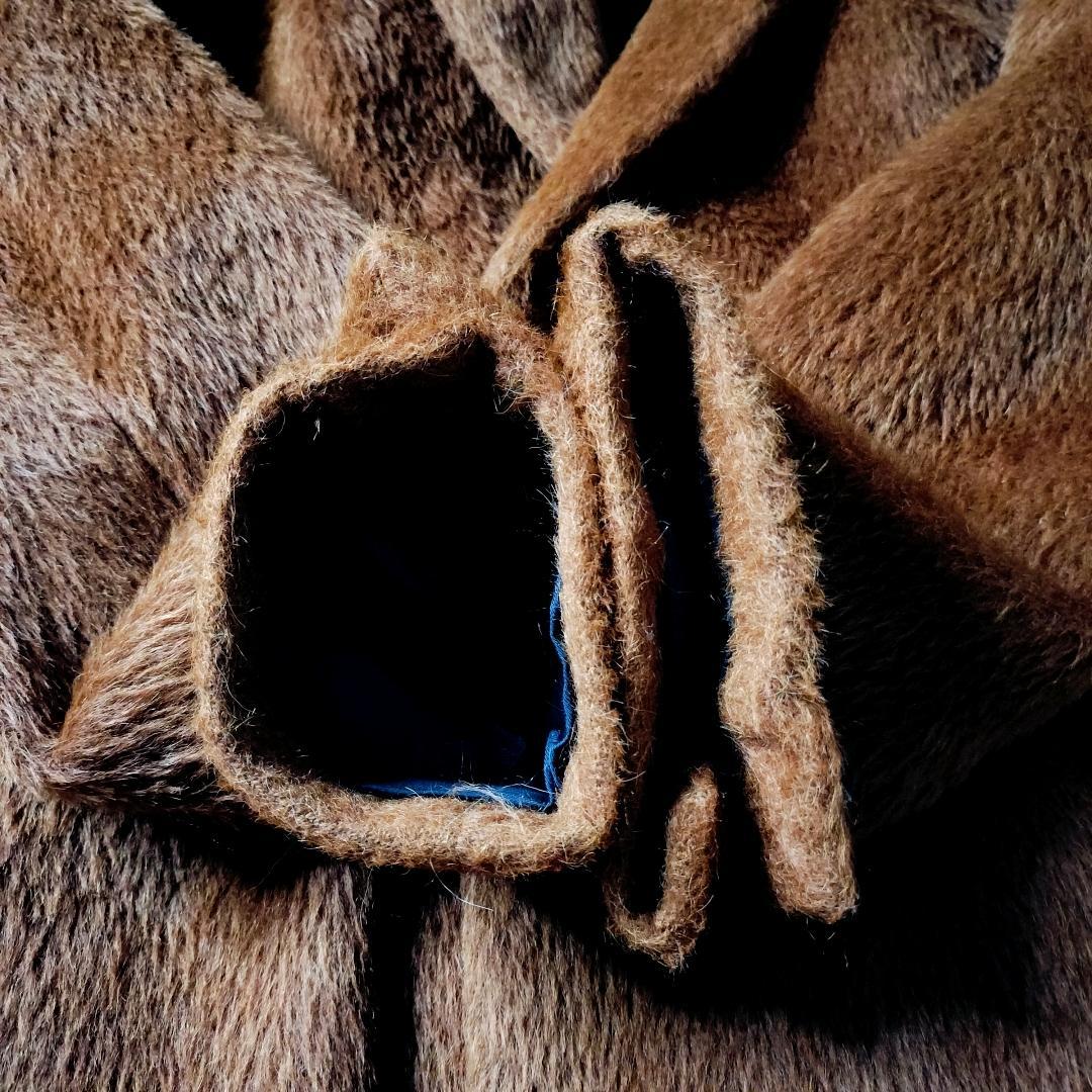 RAF SIMONS 22-23AW Alpaca Shaggy Double-Breasted Chester Coat Size 46