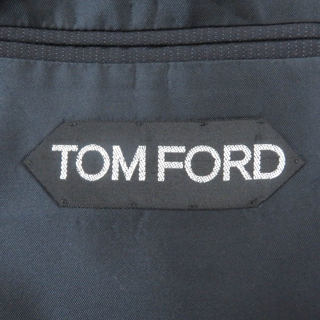 TOM FORD Wool Silk-Lined Stripe Peaked Lapel Single Suit / Dark Navy Size 56