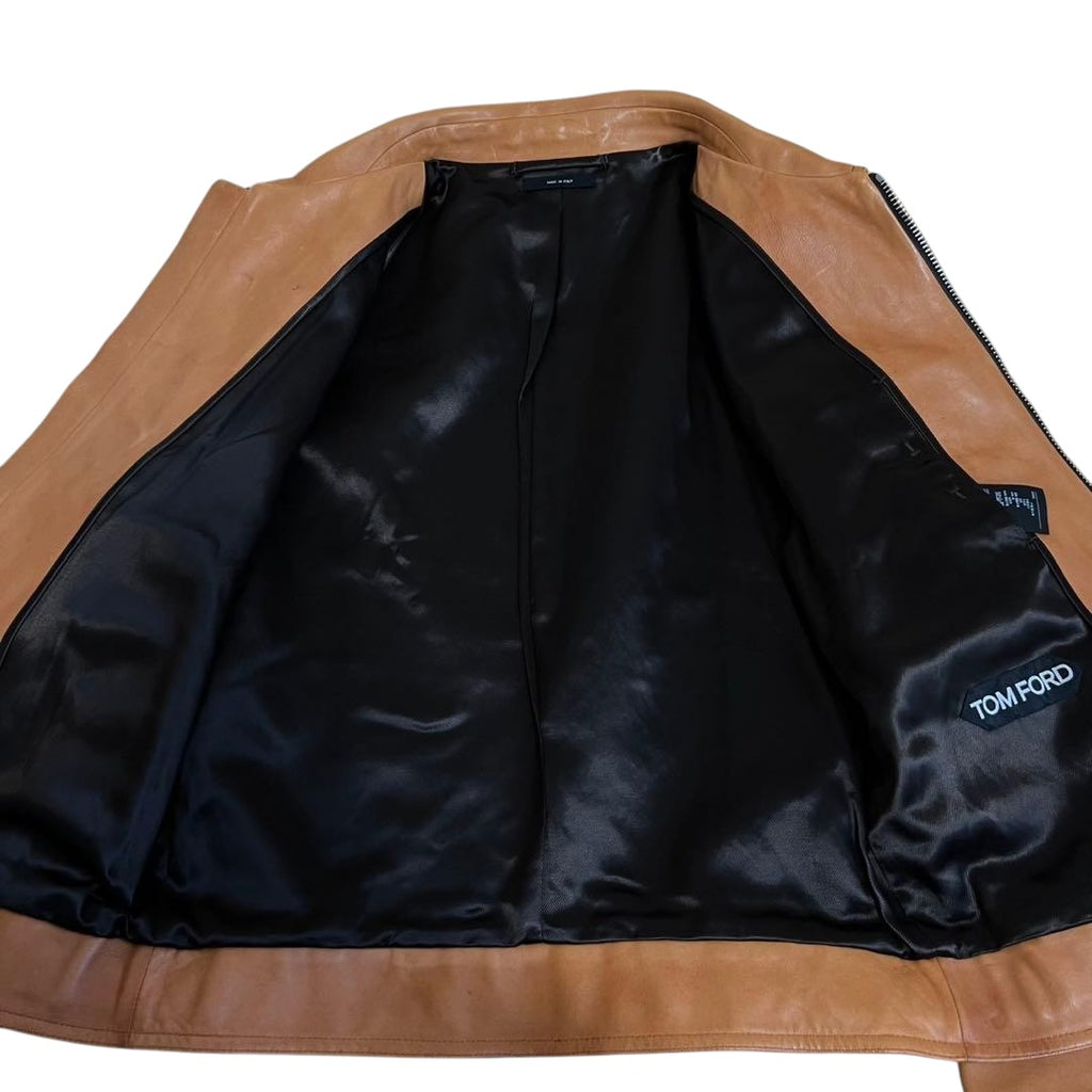 TOM FORD Leather Riders Jacket Size 48
