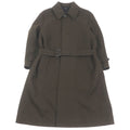 TOM FORD Leather Detail Fly-Front Belted Raglan Coat / Khaki Size 52