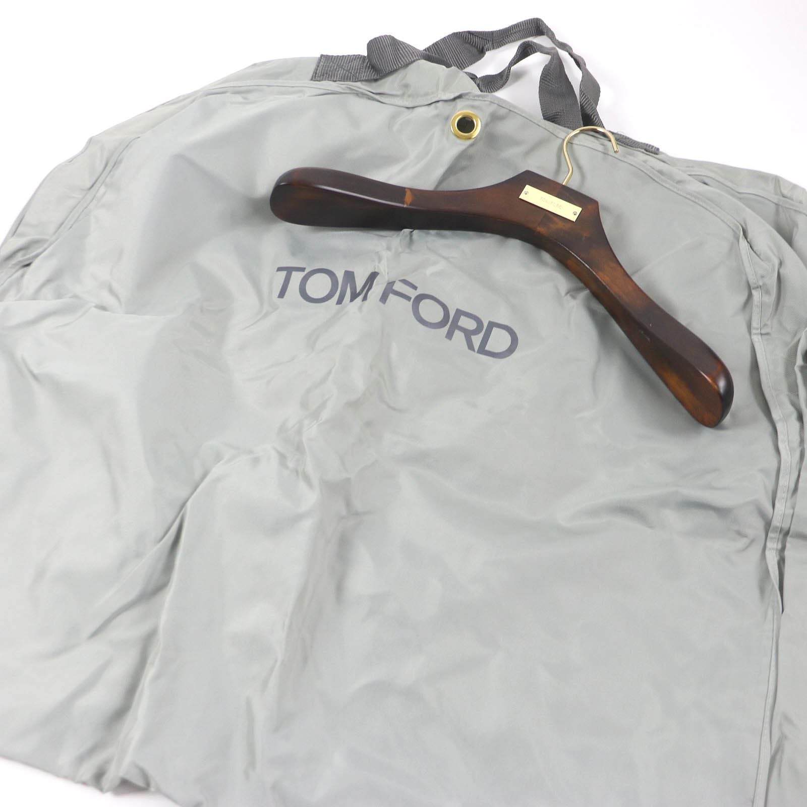 TOM FORD Leather Detail Fly-Front Belted Raglan Coat / Khaki Size 52