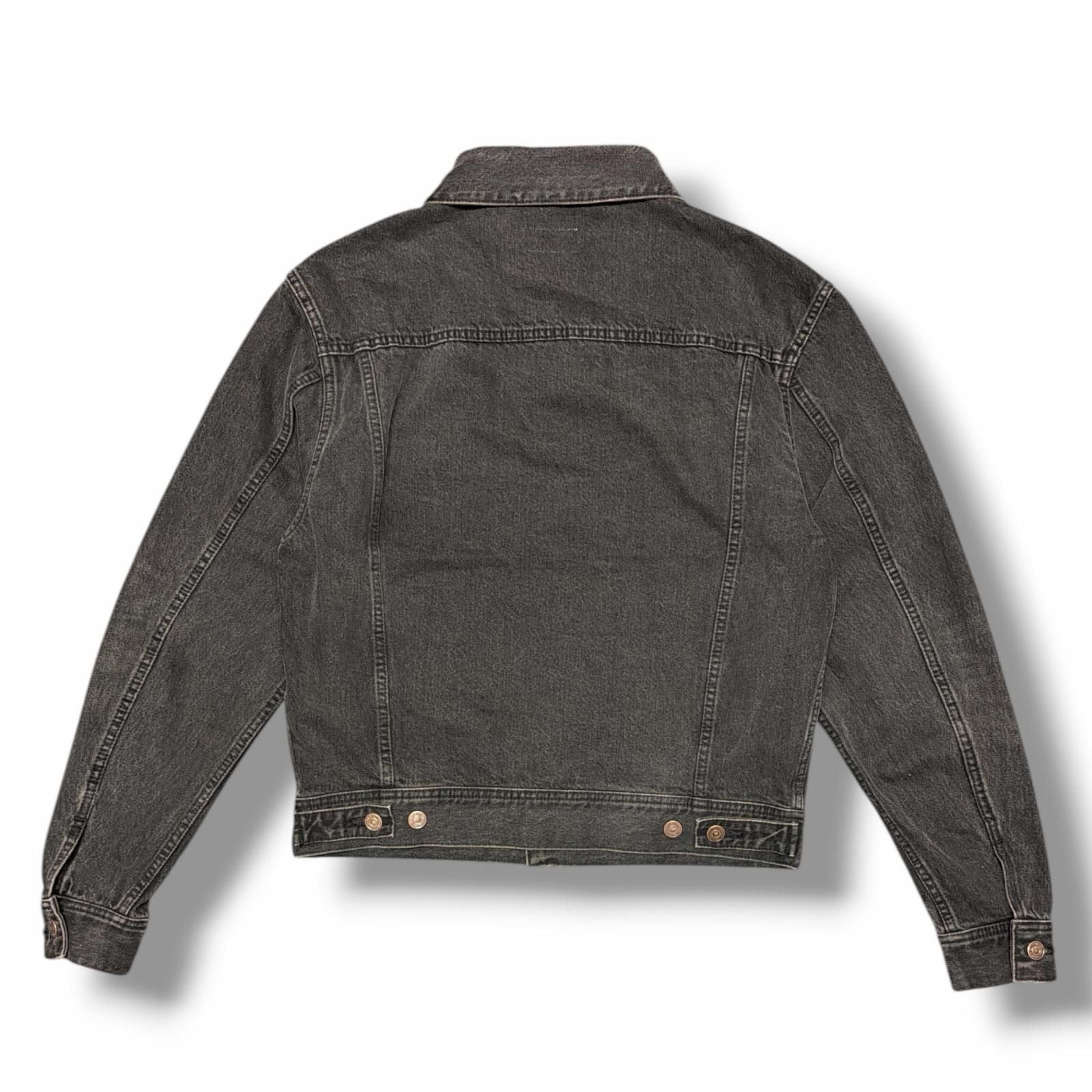 CELINE Hood Logo Print Trucker Jacket / Black Denim Size S