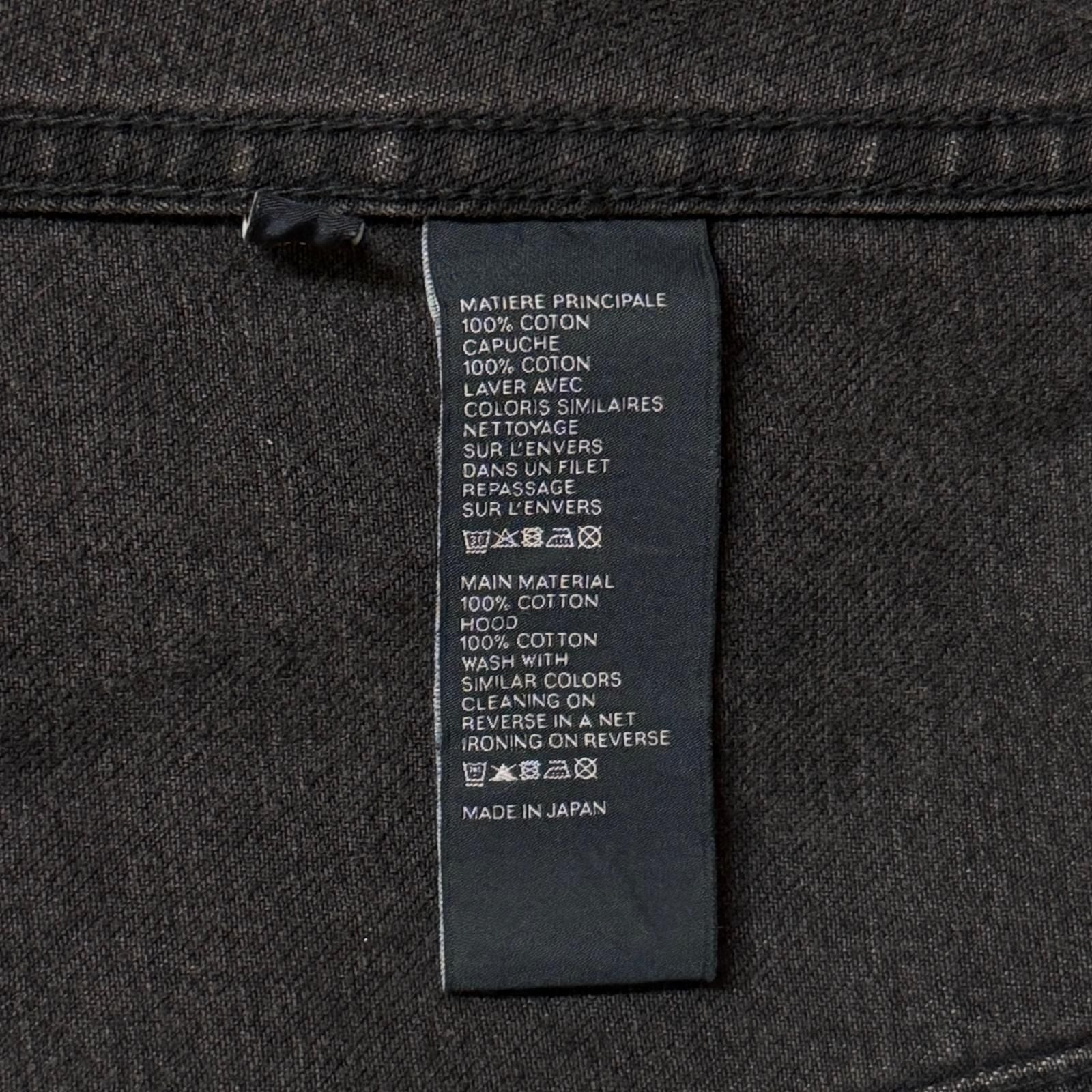 CELINE Hood Logo Print Trucker Jacket / Black Denim Size S