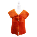 CHANEL Mouton Vest Gilet Orange Size 40