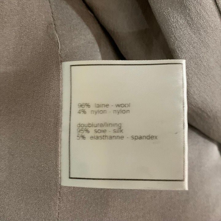 CHANEL 00C Logo Button Block Colour Border Wool Blend Jacket Size 36