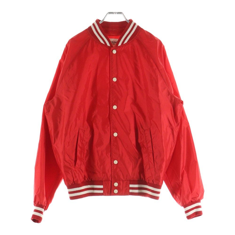 CELINE 22SS Back Logo Nylon Satin Teddy Jacket Red Size 46