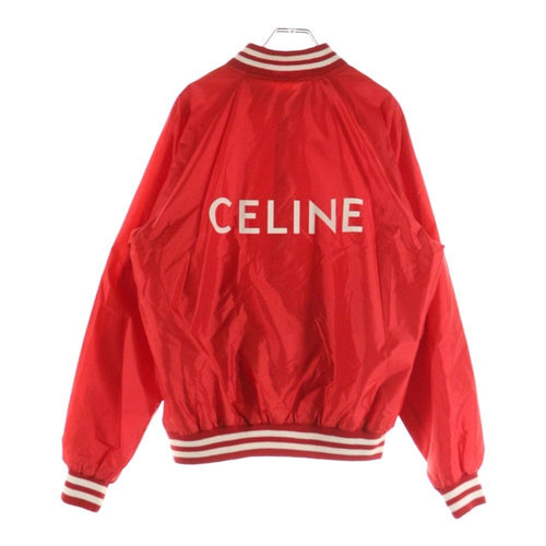 CELINE 22SS Back Logo Nylon Satin Teddy Jacket Red Size 46