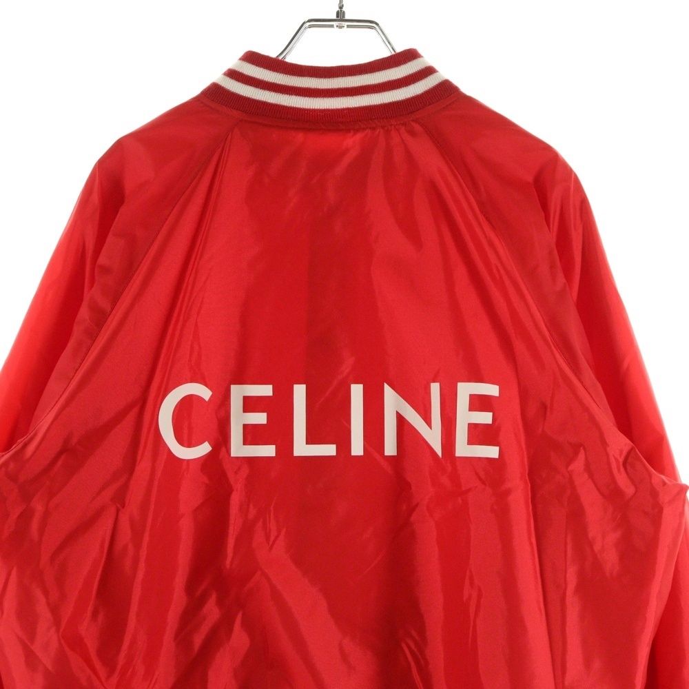 CELINE 22SS Back Logo Nylon Satin Teddy Jacket Red Size 46