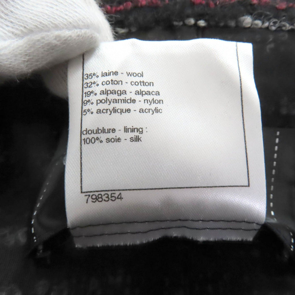 CHANEL Wool Alpaca Silk Lining CC Logo Button Jacket Multi Size 34