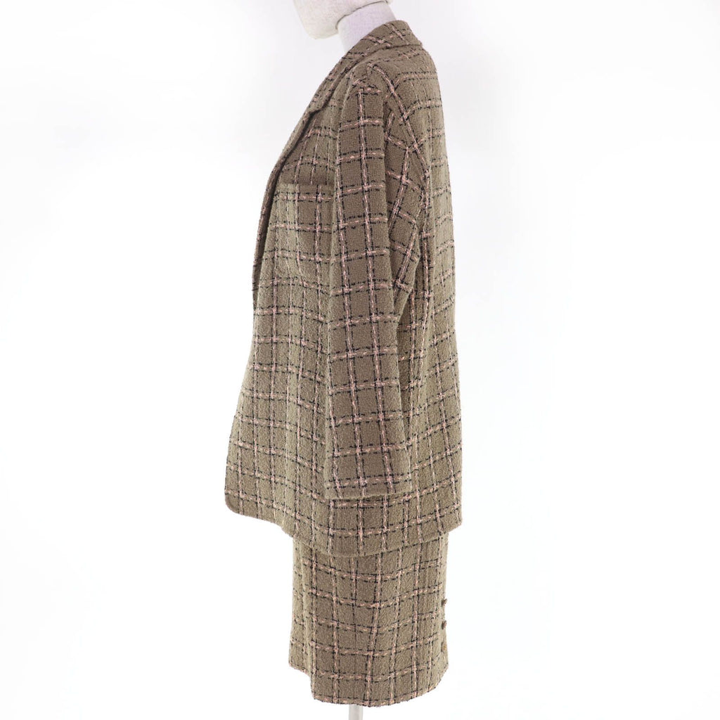 CHANEL Vintage 95A Wool Tweed Jacket & Dress Ensemble Brown Size 40