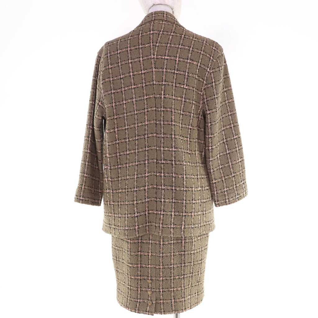 CHANEL Vintage 95A Wool Tweed Jacket & Dress Ensemble Brown Size 40