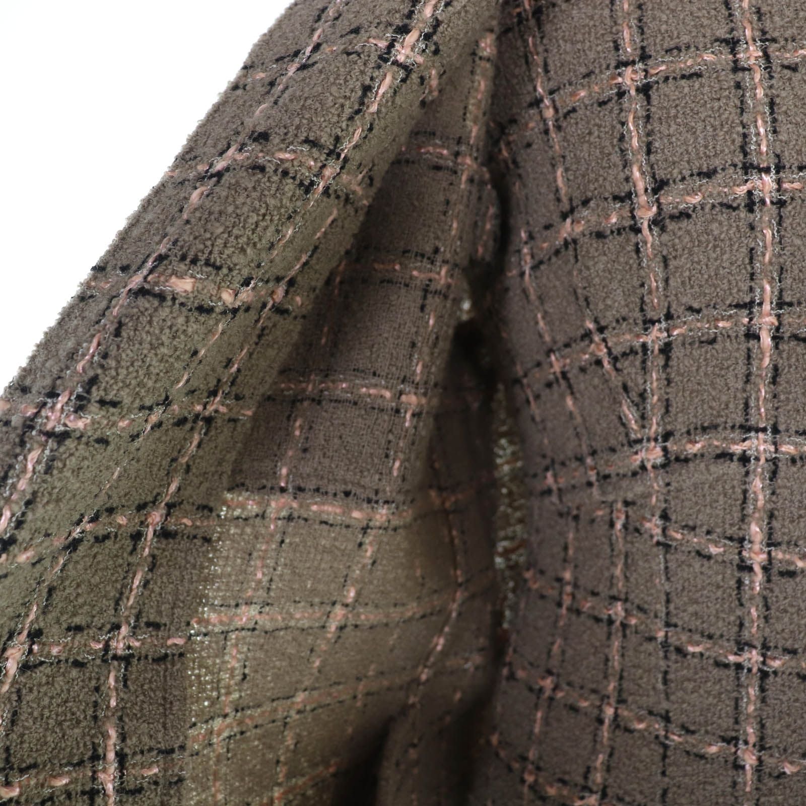 CHANEL Vintage 95A Wool Tweed Jacket & Dress Ensemble Brown Size 40