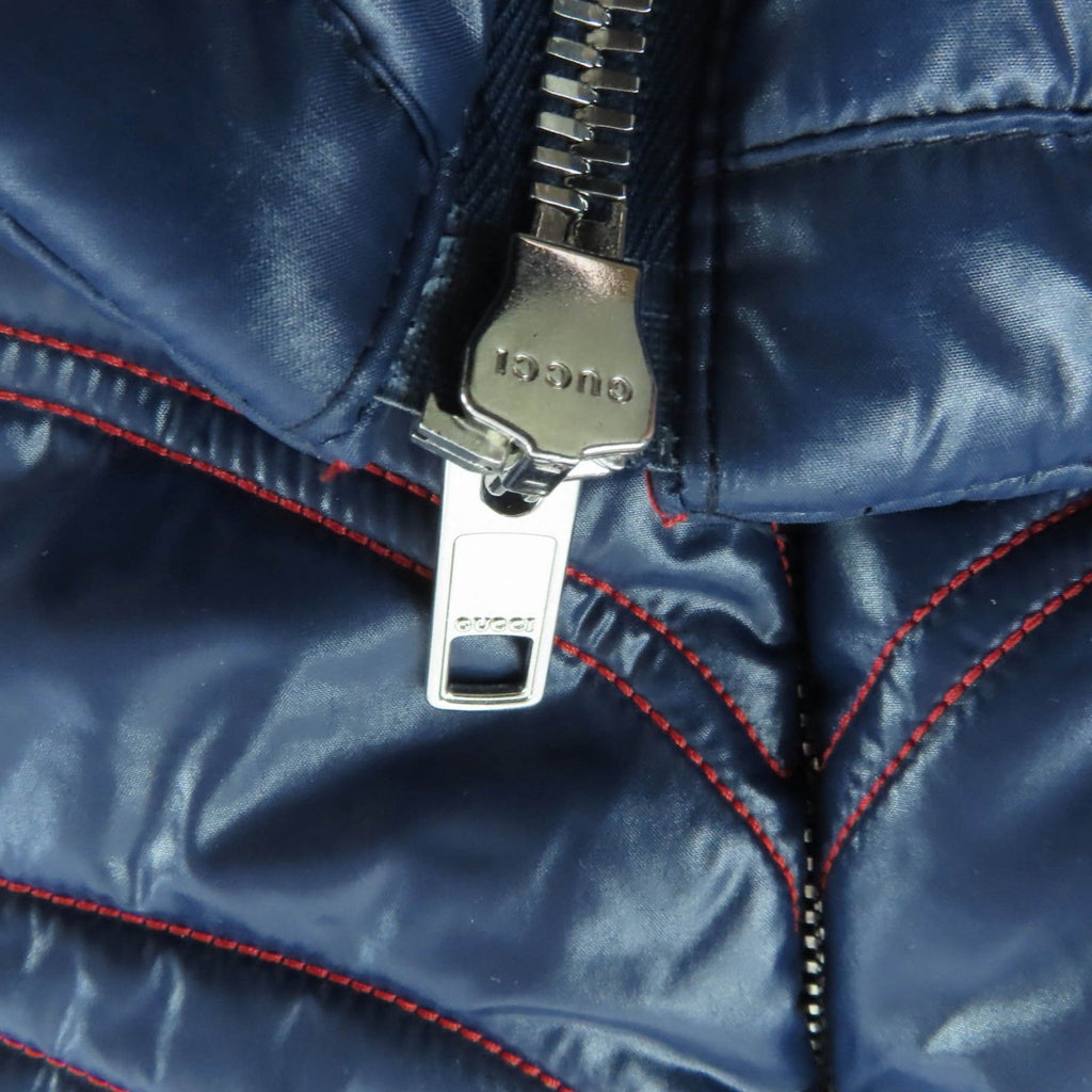 GUCCI × adidas インターロッキングG トレフォイル パッド入りジップアップポンチョ ネイビー Sサイズ