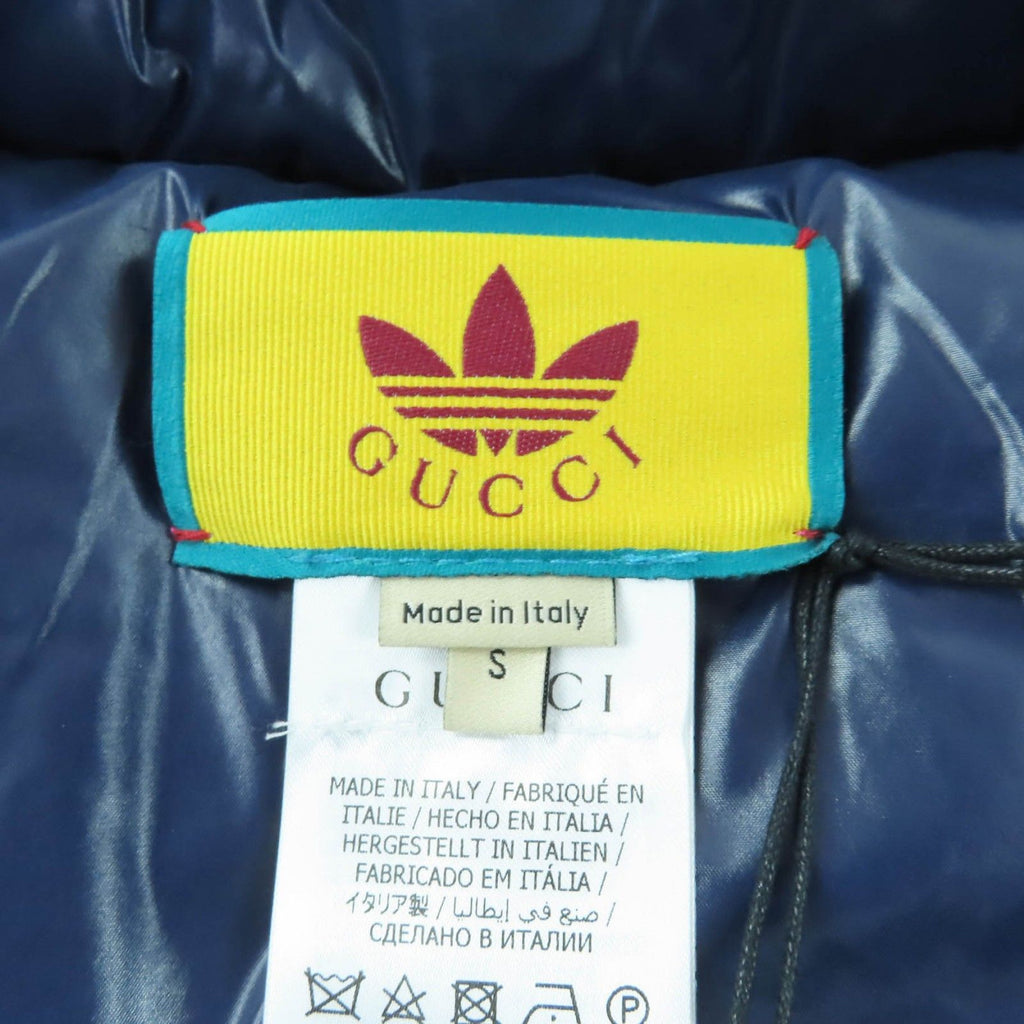 GUCCI × adidas インターロッキングG トレフォイル パッド入りジップアップポンチョ ネイビー Sサイズ