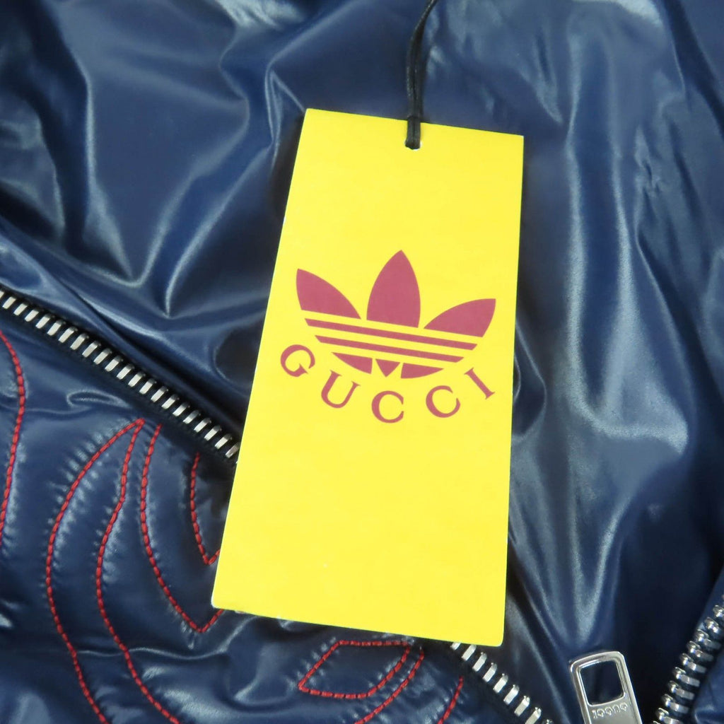 GUCCI × adidas インターロッキングG トレフォイル パッド入りジップアップポンチョ ネイビー Sサイズ