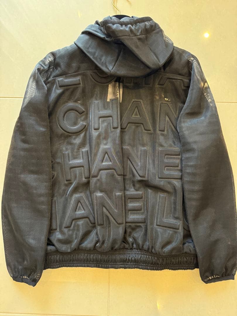 CHANEL Mesh Blouson Zip-Up Hoodie Size 34