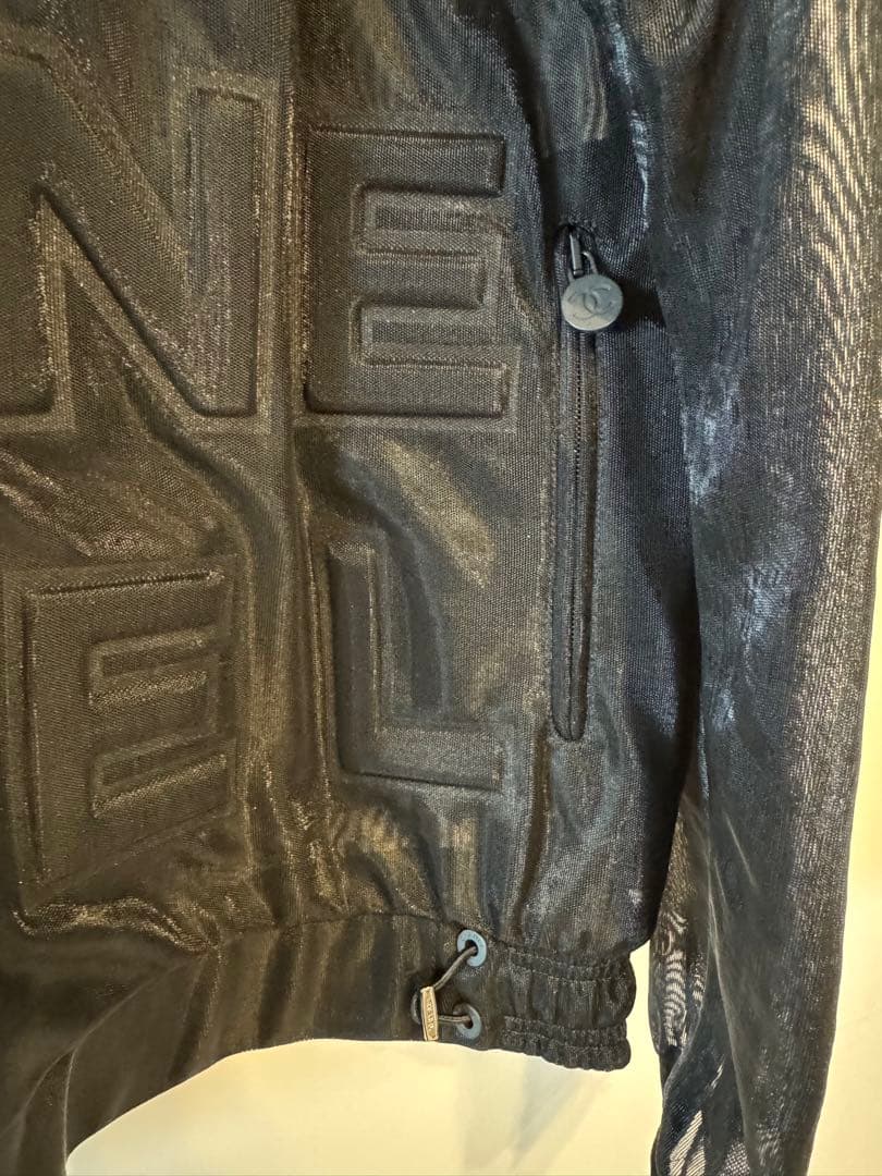 CHANEL Mesh Blouson Zip-Up Hoodie Size 34