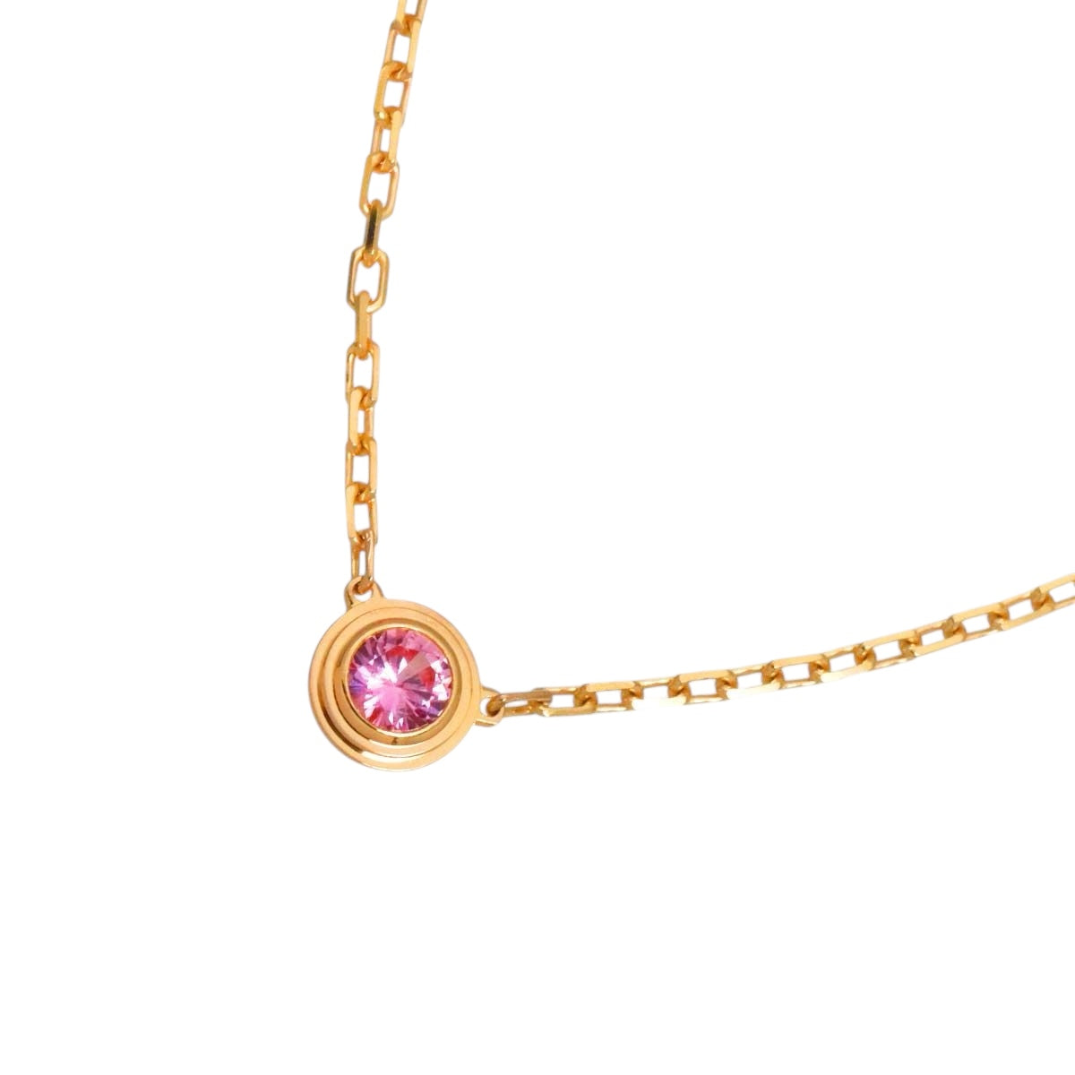 Cartier Diamants Legers d'Amour Pink Sapphire Necklace 18K Pink Gold 750 (PG)