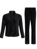 Gucci 26SS Runway GG Stretch Velvet Devoré Shirt & Pants Setup