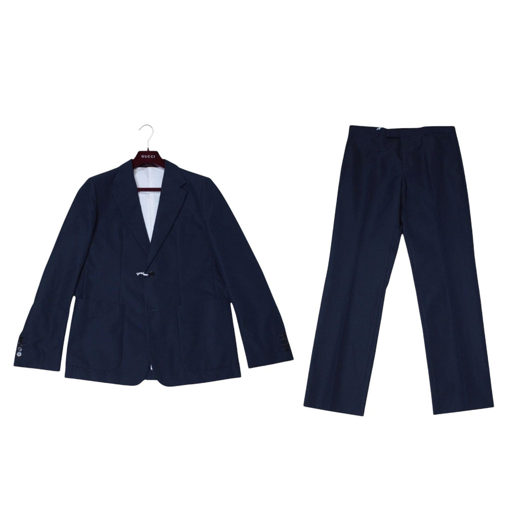 NWT Current Gucci Embossed Twill Suit Setup Jacket Pants Trousers  Size 48