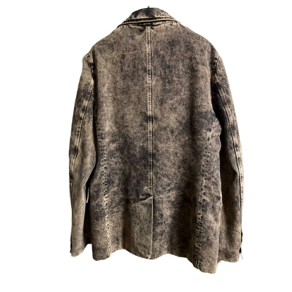 23SS MIU MIU Chemical Wash Denim Tailored Jacket Unisex 42
